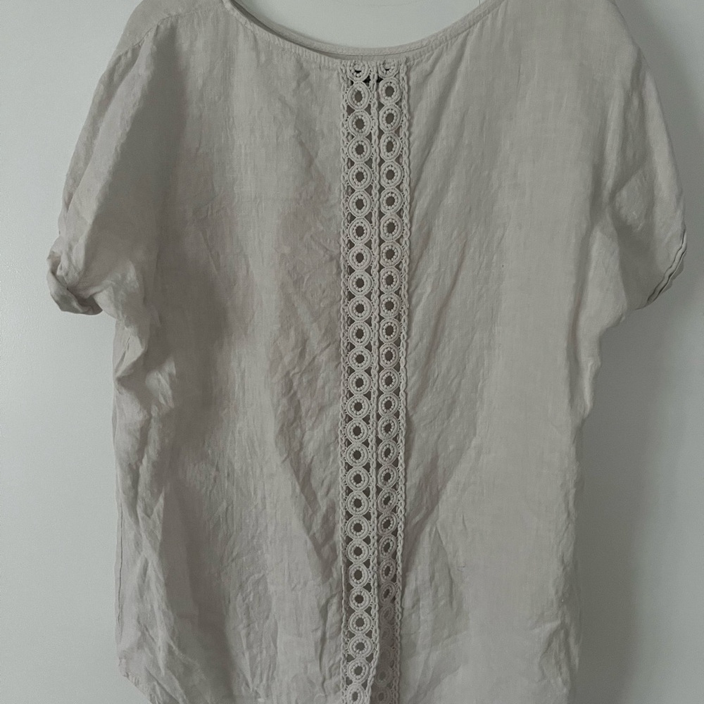 Elegant Beige Lace-Back Top